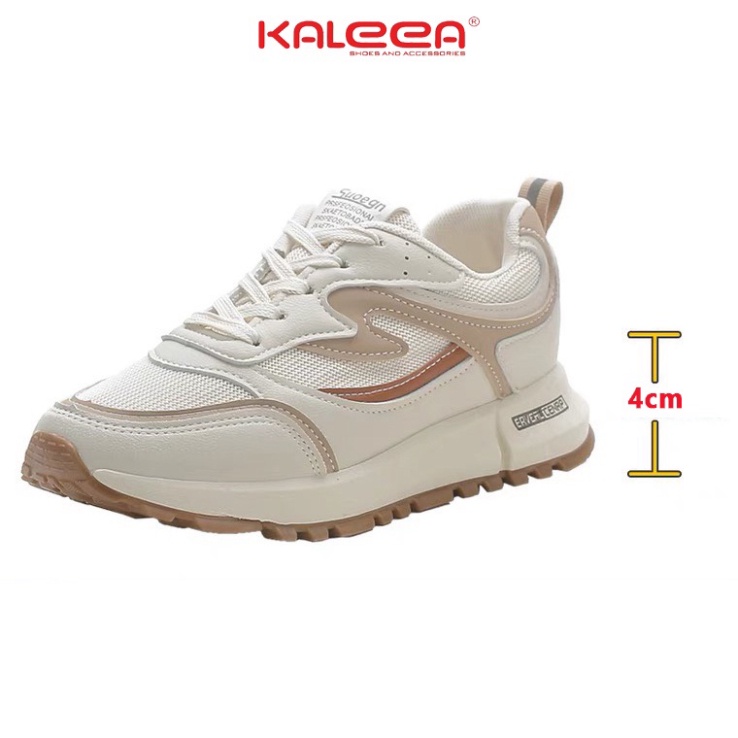 Ảnh Kaleea - Giày Thể Thao Nữ Đi Bộ Tập Gym Chất Liệu Lưới Dệt Kim Sneaker Đế Cao 3p - T79 (LẤY TĂNG SIZE) 4