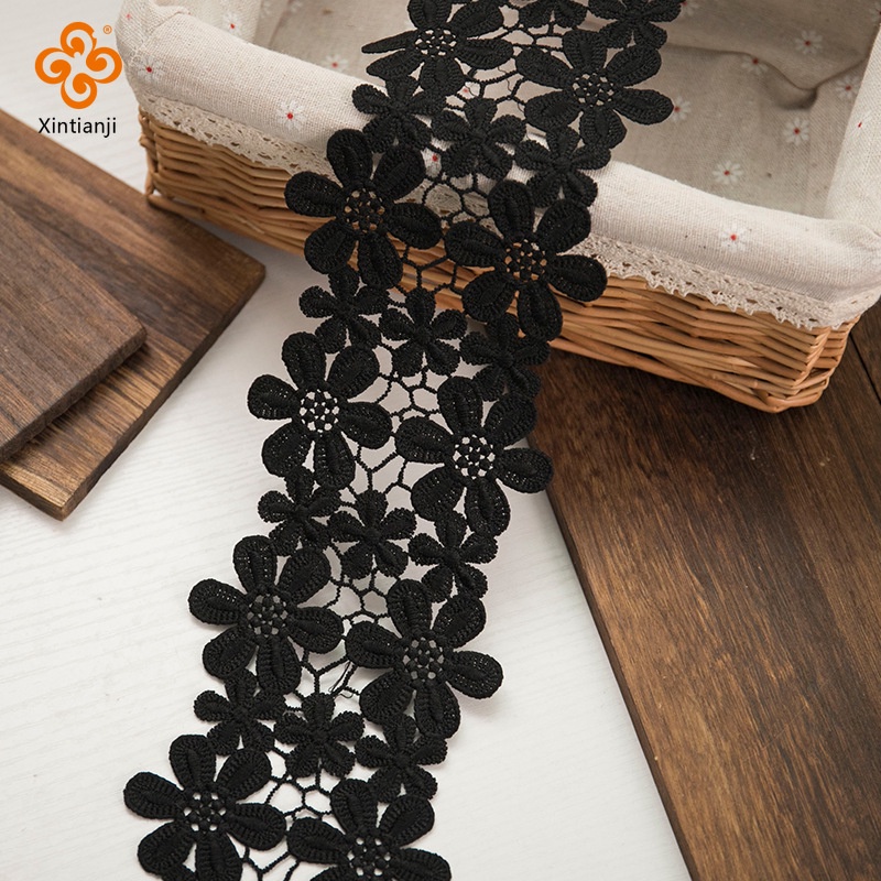 1 Sân Ren Tinh Tế Cotton Thêu Ruy Băng Chất Lượng Tốt Ren Viền Cho Đầm May Quần Áo Trang Trí Phụ Kiện Mỗi Sân
