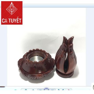 LƯ ĐỐT TRẦM HƯƠNG BÀN TAY PHẬT BẰNG GỖ HƯƠNG SIZE VỪA - ẢNH THẬT