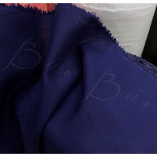 Vải Linen Cotton Thớ Gỗ Xanh Navy Mềm Mướt Rũ Khổ 1m35