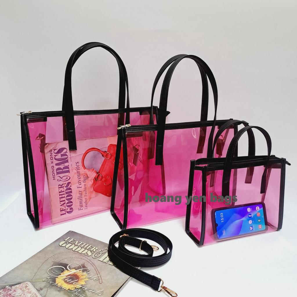 Túi nhựa trong suốt đựng được laptop ,tập A3;A4 (Có dậy kéo và dây đeo ...