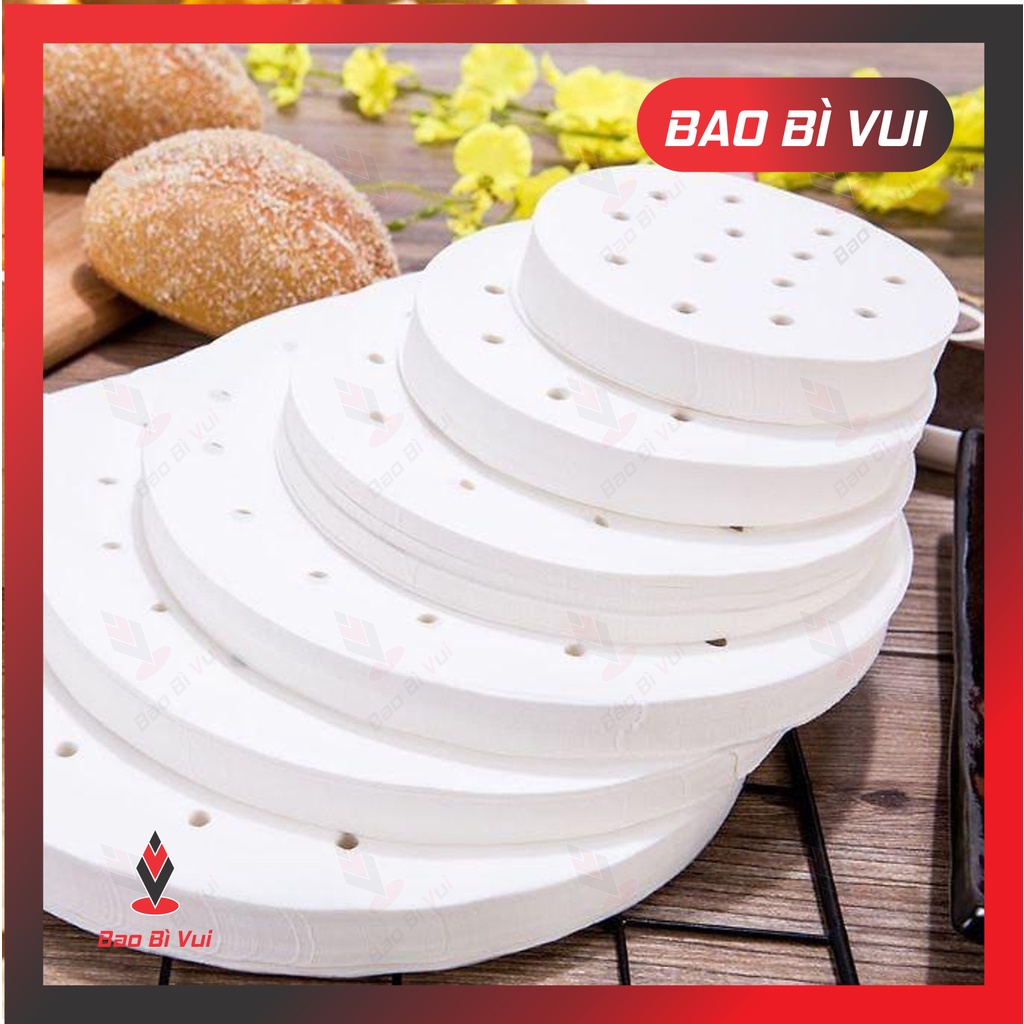 [100 tờ] Giấy nến lót nồi chiên không dầu có đục lỗ - BAO BÌ VUI