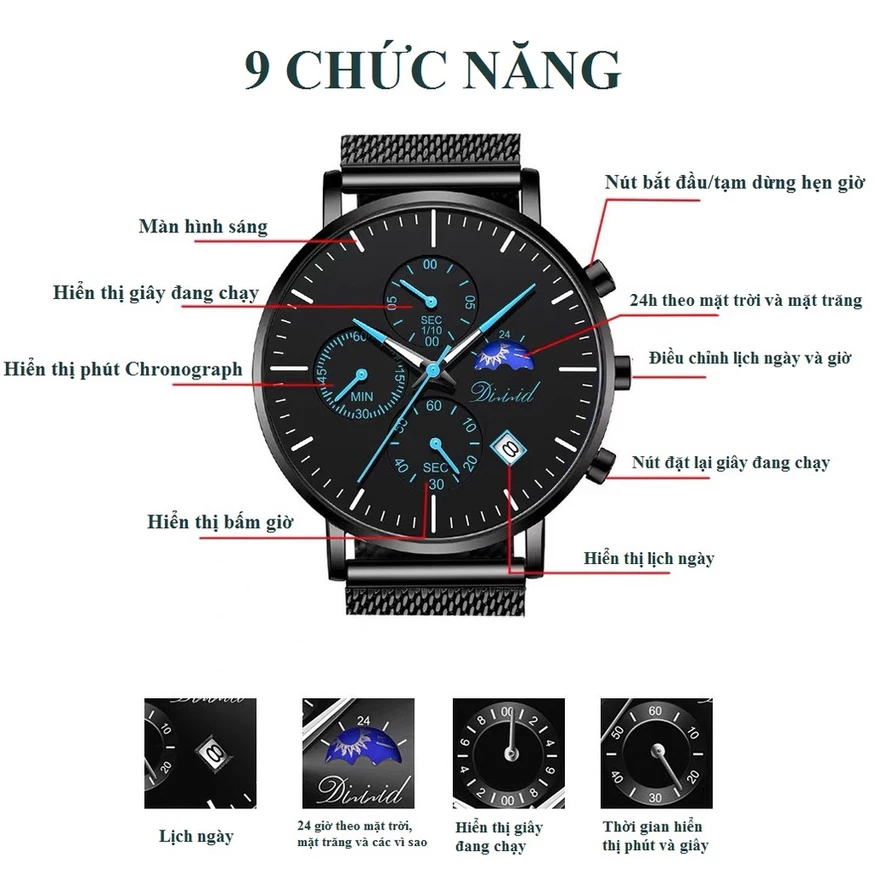 Hộp sản phẩm đồng hồ DIZIZID DZTD9