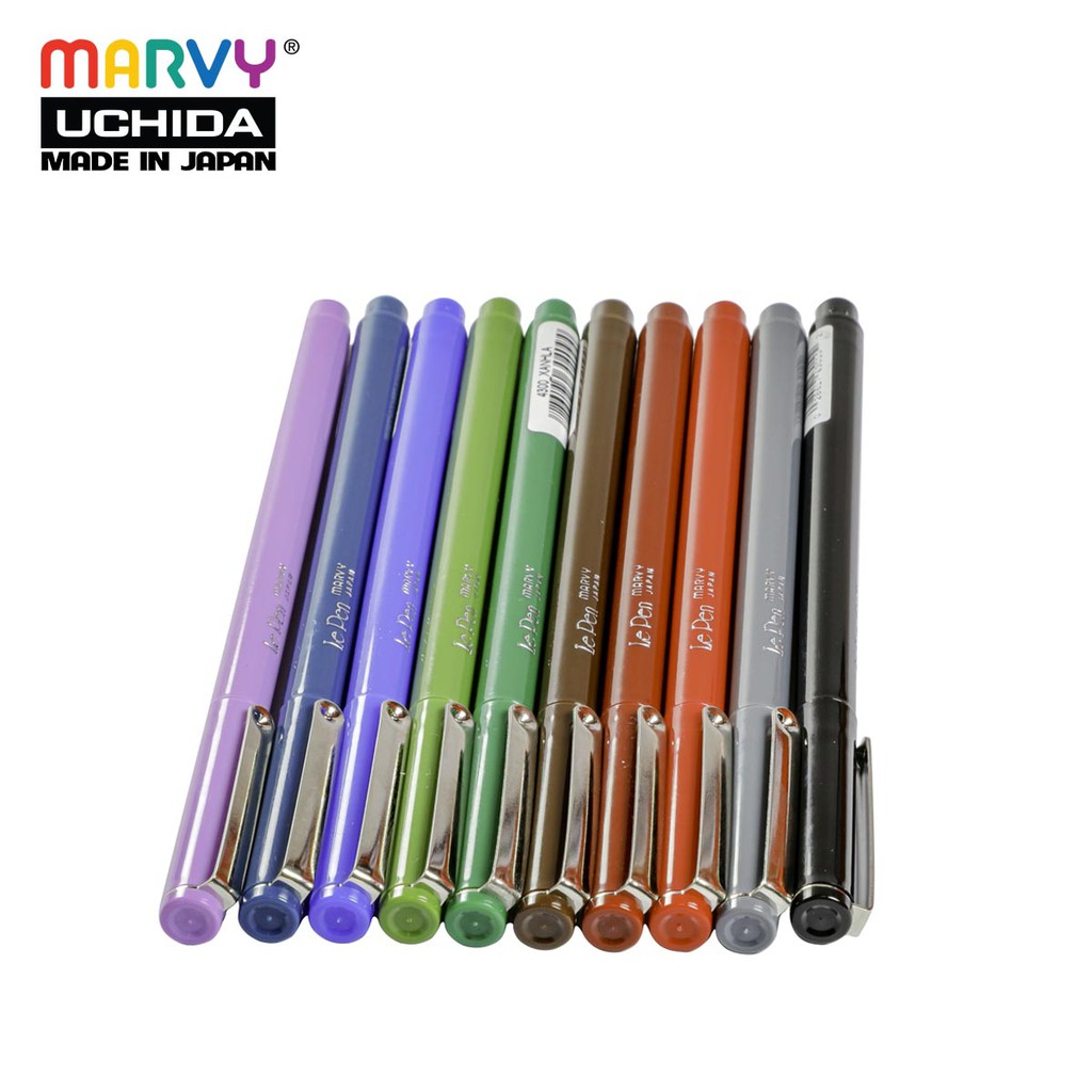 Ảnh Bút lông kim luyện viết chữ đẹp Marvy Uchida Le Pen 4300 ngòi 0.3mm (màu cơ bản) 2