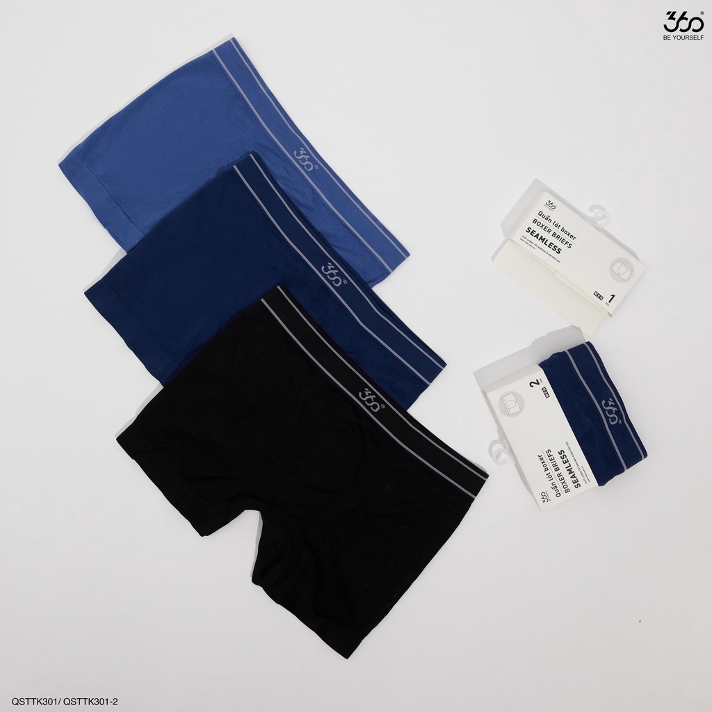 Quần lót boxer Nam dáng trunk màu trơn thương hiệu 360 Boutique chất liệu cotton cao cấp – QSTTK301