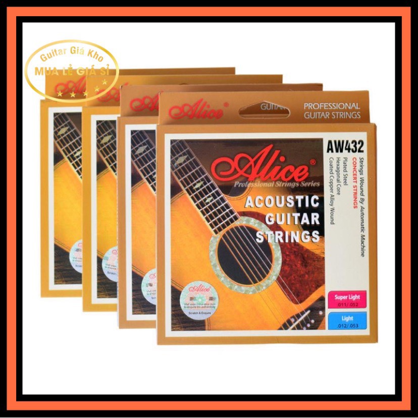 Bộ 6 Dây đàn Guitar Acoustic Alice Aw432 Alice Aw436 Chính Hãng