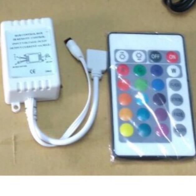 Mạch điều khiển dây led dán đổi màu RGB 5m 12v, remot đèn led dây rgb ...