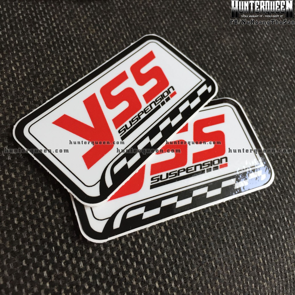 YSS [8x4.3cm] decal cao cấp chống nước, sắc nét, bền màu, dính chặt. Hình dán logo trang trí mọi nơi, in theo yêu cầu