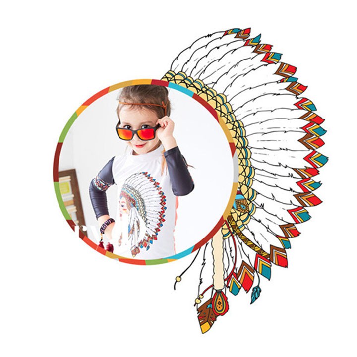 Đồ bơi trẻ em dài tay cho bé gái mẫu thổ dân độc lạ SPORTY SW344