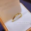 Nhẫn titan không gỉ mạ vàng 18k thiết kế họa tiết đơn giản thanh lịch dành cho nữ