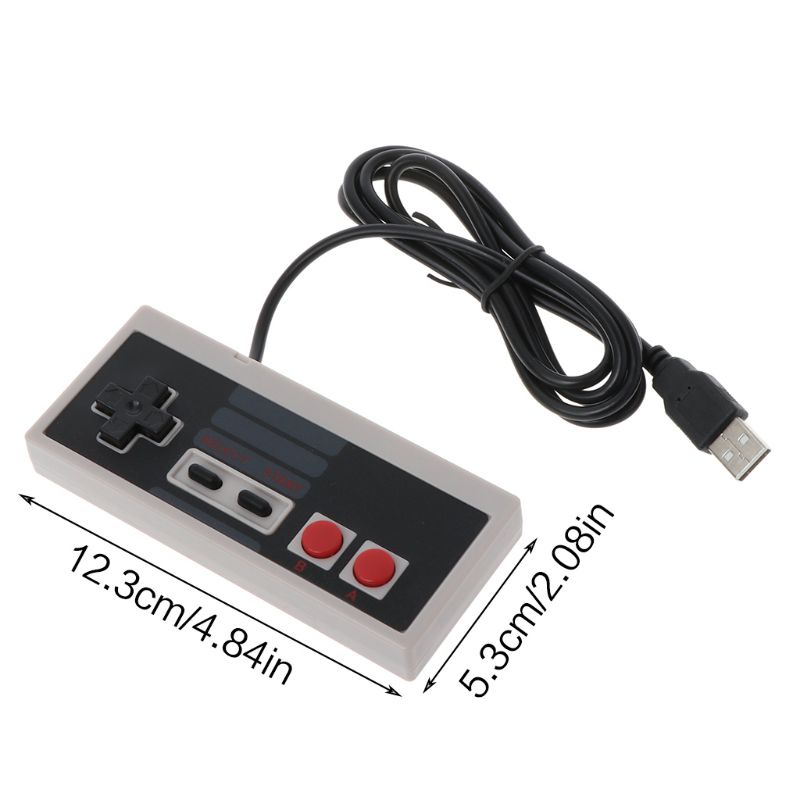 Bộ điều khiển chơi game USB MIS Cắm nhựa Đen + Xám cho PC NES cho Windows Mới