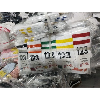 Tất Cổ Cao Nam Nữ Cotton Số 123 Phối Viền Kẻ Màu Cá TÍnh.