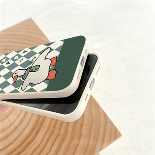 Ốp lưng iphone cạnh vuông Caro xanh vịt happy dành cho iphone 6 đến 16promax - E199