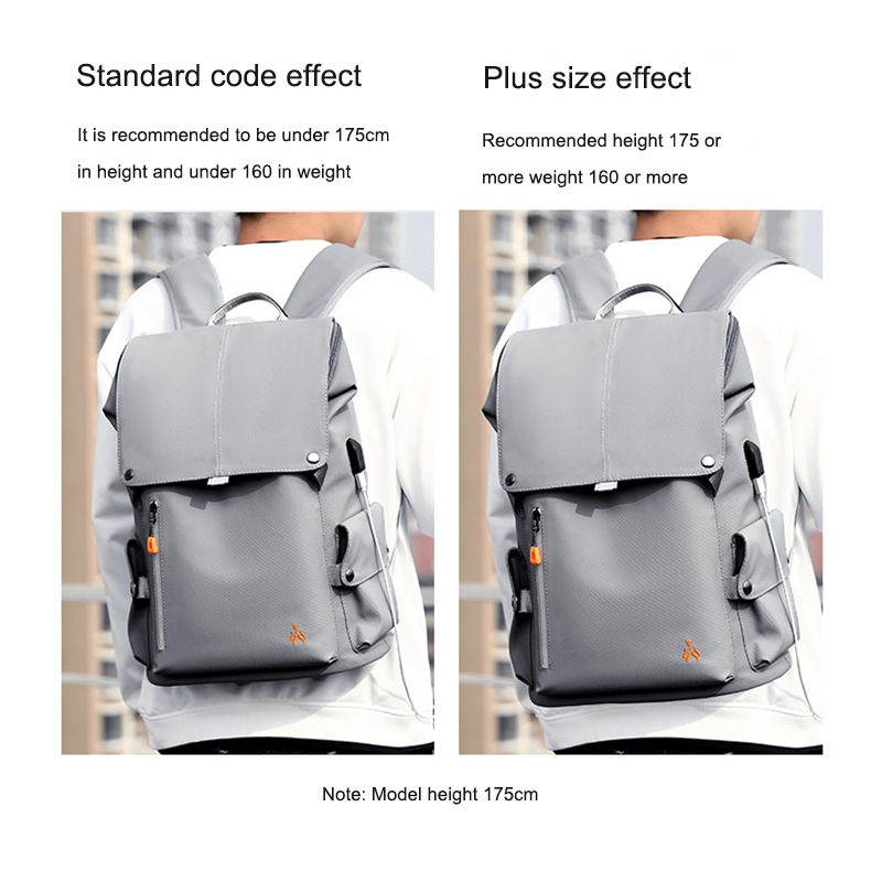 Men's Backpack USB Charge College Student 15.6 inch Laptop Notebook Schoolbag Simple Large-Capacity Travel Male Mochila Brand