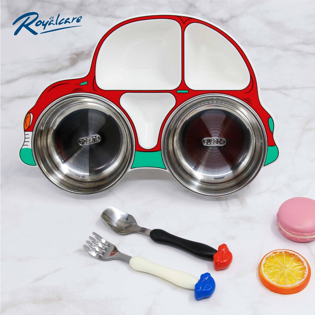 Mô tả Khay ăn dặm cho bé bằng Inox cao cấp Royalcare phù hợp ăn BLW, ăn dặm kiểu Nhật và truyền thống - 1