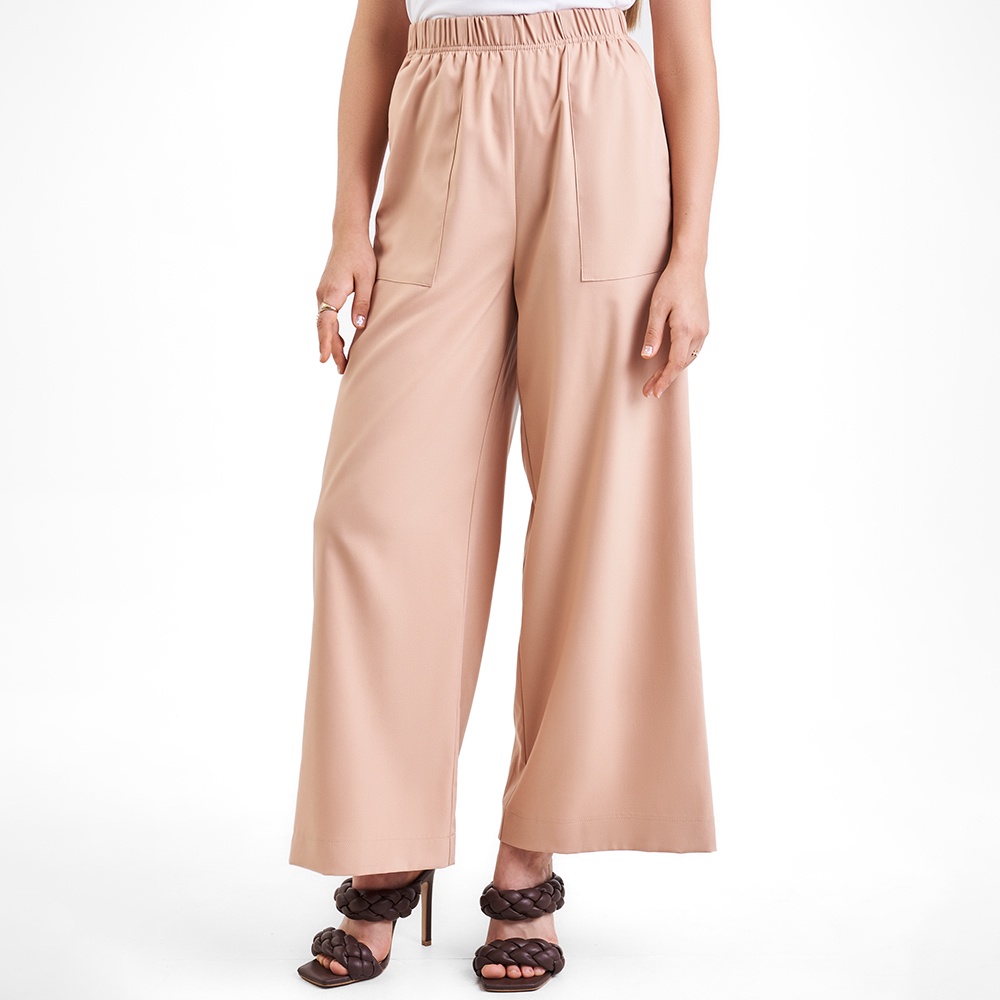 Mô tả Quần dài ống rộng lưng thun nữ MARC FASHION dáng suông lưng cao hack dáng không nhăn mềm mịn mát CBMH082022 - 5