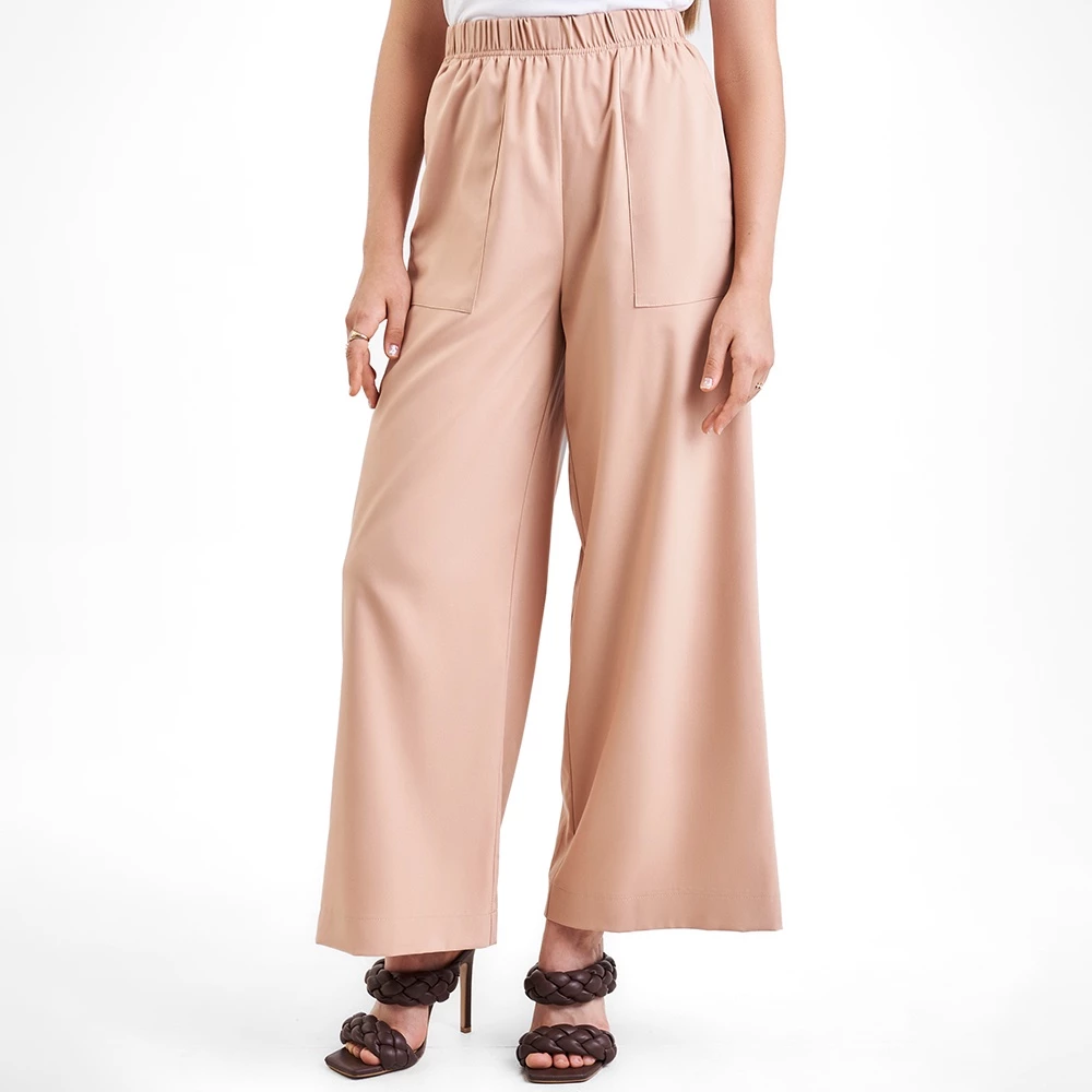 Quần ống rộng lưng thun MARC FASHION CBMH082022 màu TÍM NHẠT