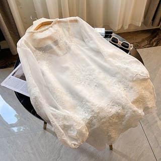 Áo Khoác Cardigan Chiffon Mỏng Tay Dài Cổ Chữ V Thêu Họa Tiết Đính Ngọc Trai Phong Cách Phương Tây Thời Trang Mùa Hè Hàng Mới Dành Cho Bạn Nữ