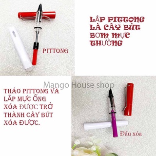 Viết máy xóa được đa năng -2 trong 1 vừa bơm mực, vừa là bút xóa được, ngòi trơn, nét nhỏ, nhẹ- Tặng kèm 1 ống mực