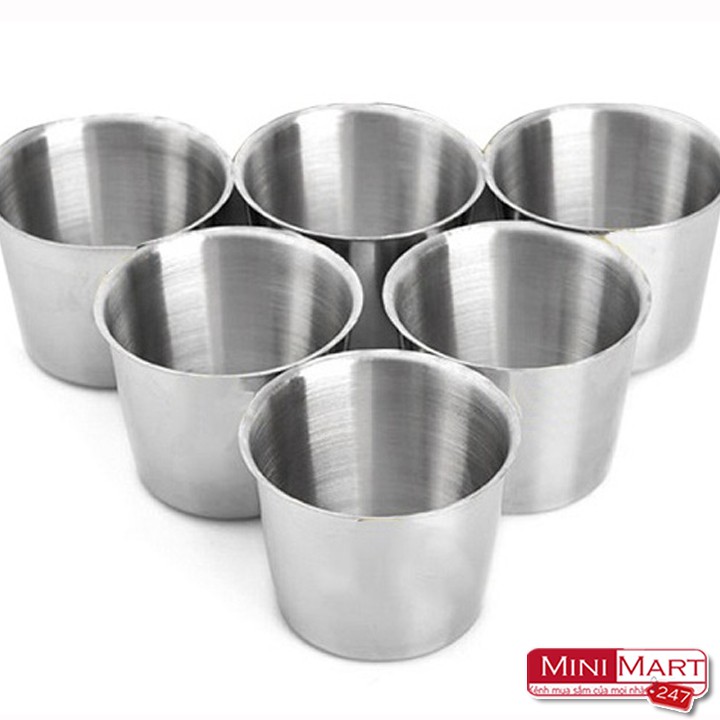 Bộ 5 ly Inox TRƠN cao cấp làm đá, bánh flan, bánh nướng 7CM | Shopee ...