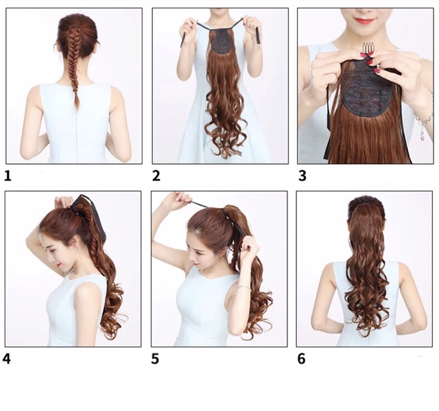 Cột Tóc Giả Xoăn Đuôi Dài Cao Cấp – Tóc Buộc Phồng Tự Nhiên Như Tóc Thật