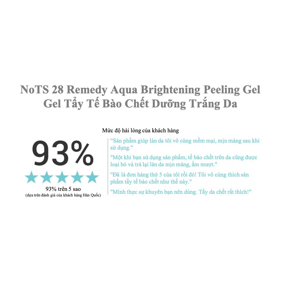 Gel Tẩy Tế Bào Chết NoTS 28Remedy Aqua Brightening Peeling Gel 100ml