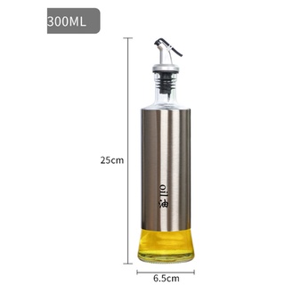 Chai chiết đựng  dầu , giấm , nước mắm thủy tinh bọc inox  300ml có Đầu Vòi nắp Chống Rót Tràn