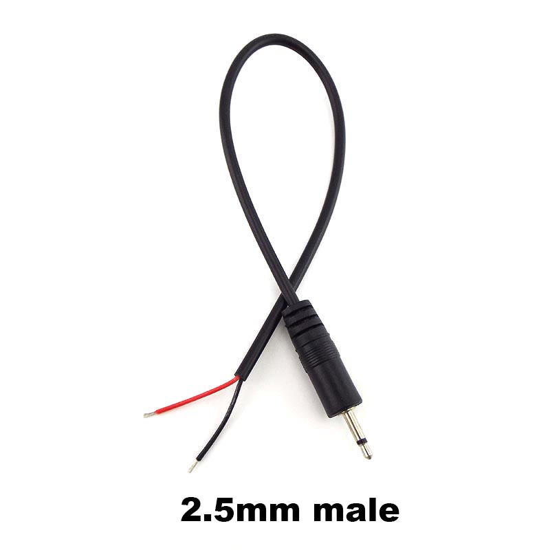 2.5mm To 3.5mm Mono Stereo Audio Cable – 2 Pin Male Female Connector, 25cm