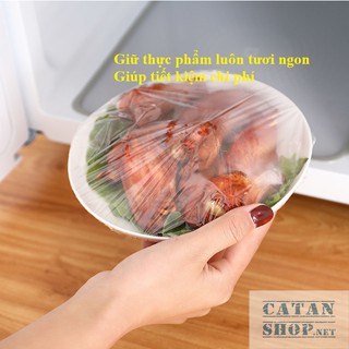 Set 100 màng bọc thực phẩm túi gấu  có chun bọc đồ ăn co giãn tái sử dụng nhiều lần GD435-MangBocTP