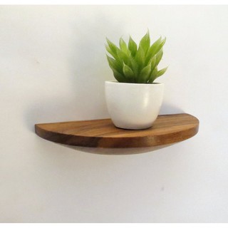 01 kệ treo tường decor trang trí nửa hình tròn gỗ thông để đồ lưu niệm cây cảnh mini