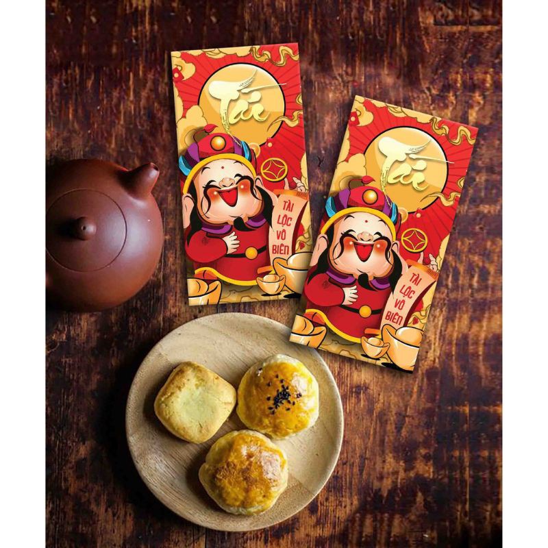 Set 10 Bao lì xì, 50 mẫu tùy chọn, giấy đẹp