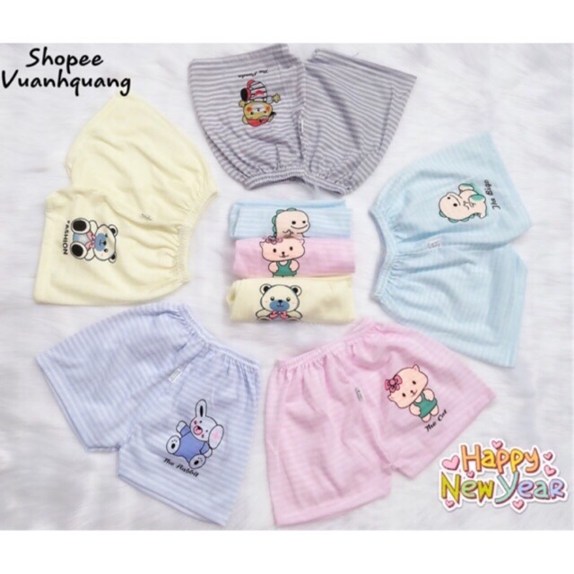 (MS 438) Compo 5 Quần chục đùi cotton kẻ cho bé trai/gái