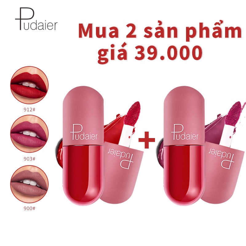 Ảnh Son môi Pudaier thiết kế dạng viên con nhộng lâu trôi 18 màu tùy chọn 13g 1