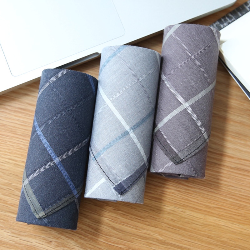 3 cái / bộ 43 * 43 cm business handkerchief soft sweatabsorbent cotton men's square
