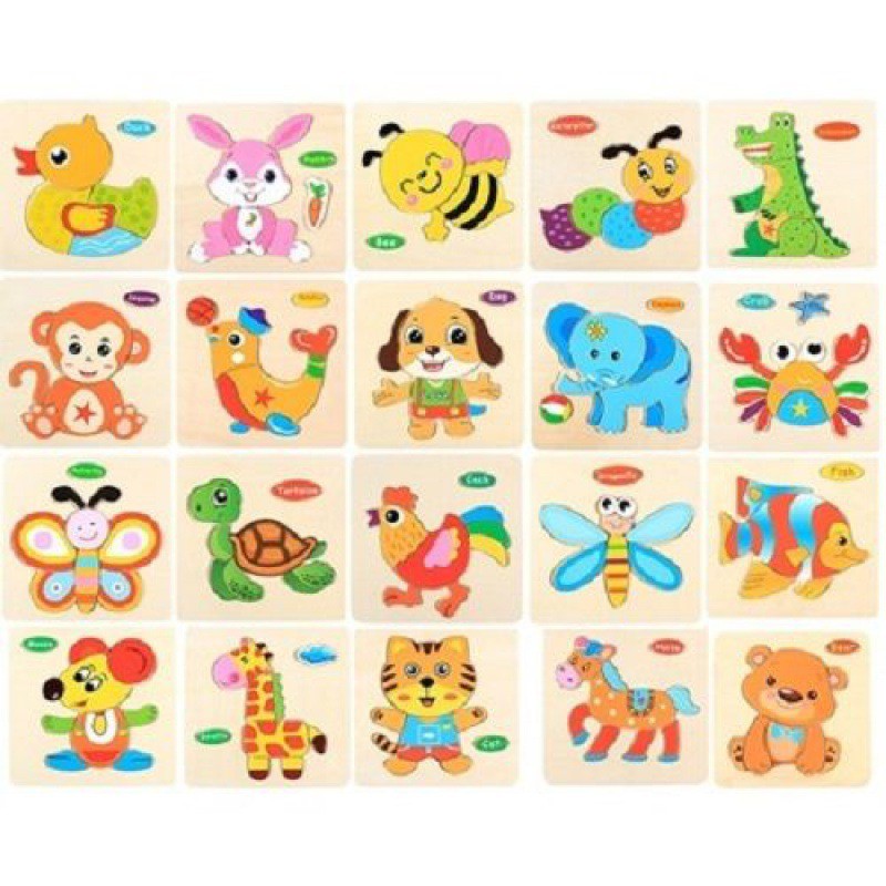 COMBO 10 TRANH GHÉP HÌNH 3D NHIỀU HÌNH CHO BÉ - ĐỒ CHƠI PHÁT TRIỂN TRÍ TUỆ