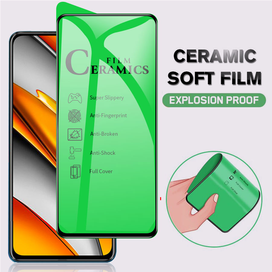 Xiaomi Poco X3 NFC F3 M3 Mi 10T 9T Pro Redmi Note 10 9 8 7 Pro 9S 9T 9A 9C 8A 7A Gốm Sứ Kính Cường Lực Bảo Vệ Màn Hình Mềm