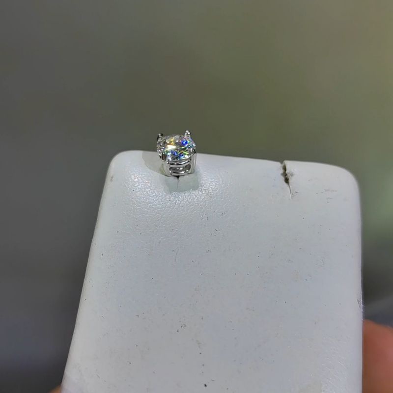 Bông tai đá moissanite có kiểm định và thẻ đá ép vỉ đá 4ly 5ly 6ly 7ly