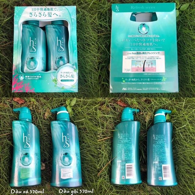 dầu gội và xả H$S trị gàu Nhật màu xanh lá (370ml/chai) | Shopee Việt Nam