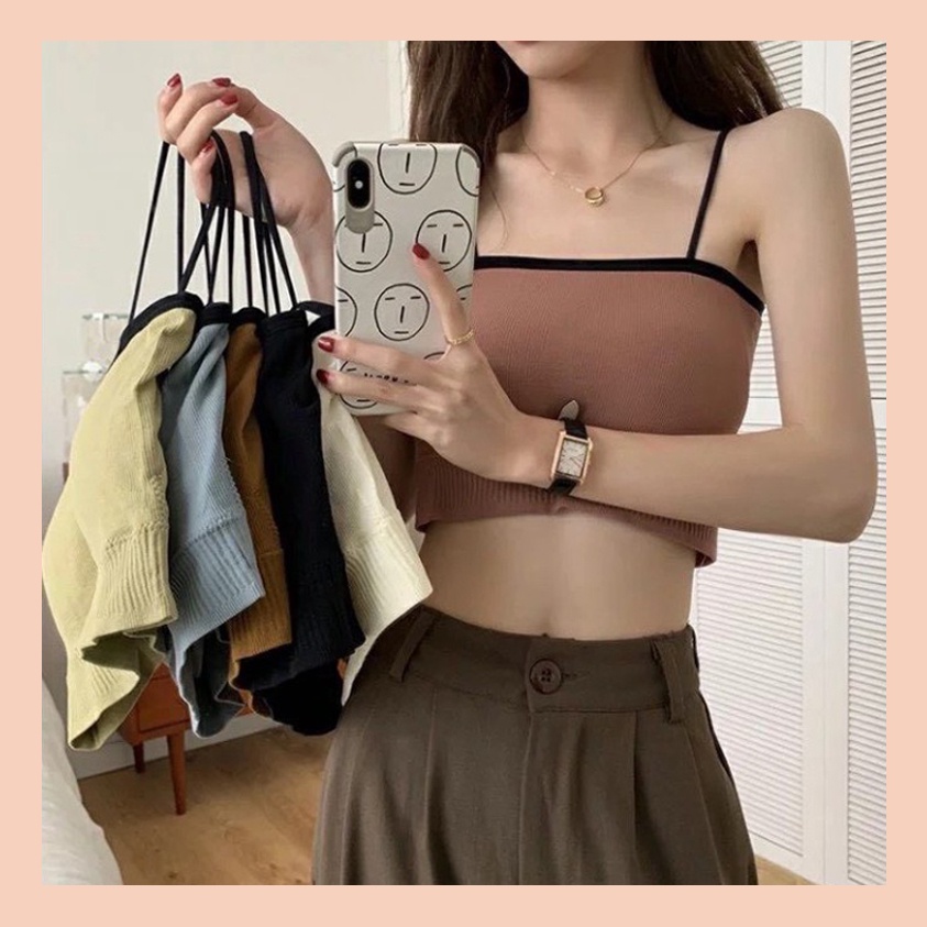 Áo Bra Hai Dây UNDERCOOL Thun Có Mút Đệm Ngực Gam Màu Pastel Nhẹ Nhàng AB18