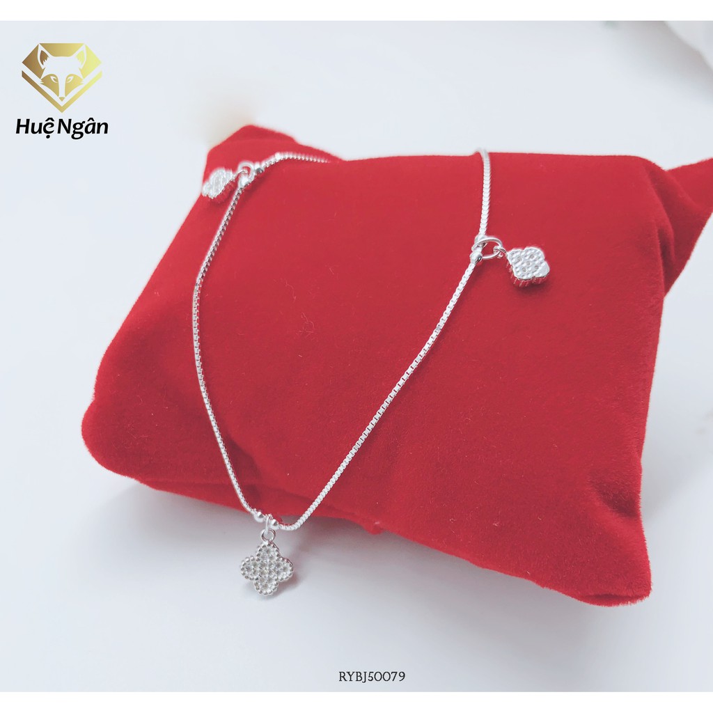 Ảnh Lắc chân bạc Ý 925 Huệ Ngân - Cỏ bốn lá may mắn RYBJ50079 4