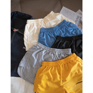 Quần short thêu lưng cao thể thao dành cho nữ Quần Cotton cỡ lớn giải trí mới