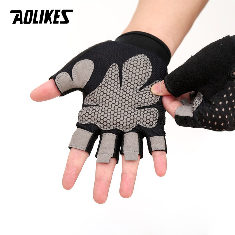 [Mã BMLTA35 giảm đến 35K đơn 99K] Găng tay tập gym AOLIKES A-113 nửa ngón cao cấp half finger fitness gloves