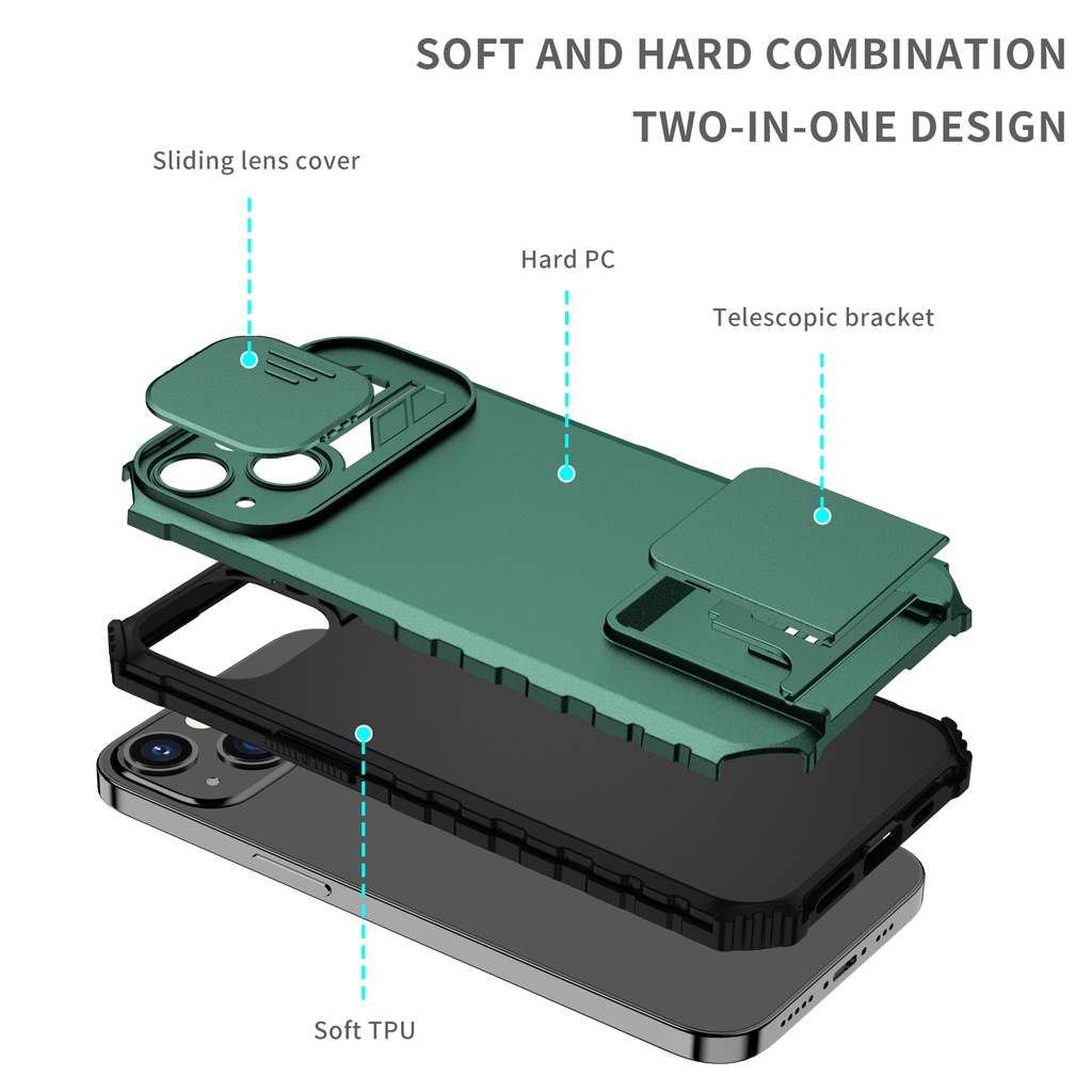 Ốp Điện Thoại Siêu Mỏng Có Thanh Trượt Bảo Vệ Camera Cho iphone 12 Pro Max 7 8 Plus X Xs Max XR