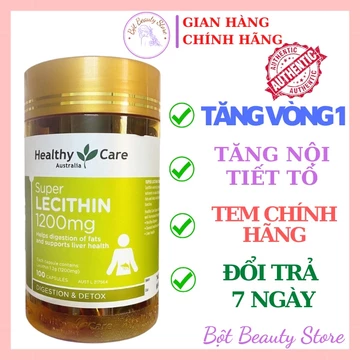 Mầm Đậu Nành Healthy Care Super Lecithin 1200mg Chính Hãng 100 Viên Uống Tăng Vòng 1 của ÚC