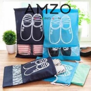 AMZO_TÚI ĐỰNG GIÀY HOẠ TIẾT CHỐNG BẨN ĐI DU LỊCH TIỆN LỢI CÓ THỂ TÁI SỬ DỤNG (GIAO MÀU NGẪU NHIÊN)