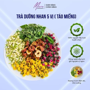 Trà thảo mộc Dưỡng Nhan 5 vị (Gồm: Hoa Cúc, Hoa Hồng,Táo Đỏ, Cỏ ngọt, Hoa Nhài) - gói 10gr