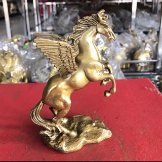 Tượng Ngựa Cánh cao 25cm 16cm bằng đồng trang trí vật phẩm phong thuỷ trưng bày quà tặng