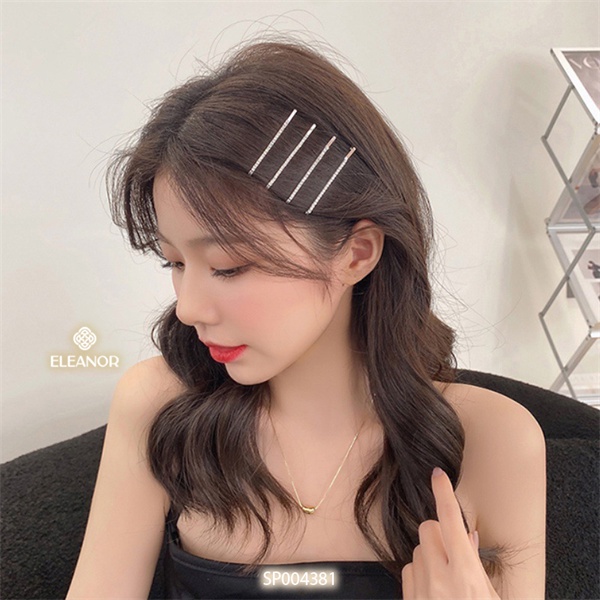 Set kẹp tóc mái nữ Eleanor Accessories đính đá lấp lánh phụ kiện tóc kẹp tăm 4381