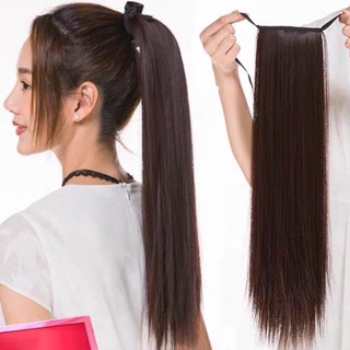 Tóc giả cột đuôi thẳng tự nhiên- Tóc giả cột nơ dài 45cm phong cách Hàn Quốc trẻ trung HaminStore
