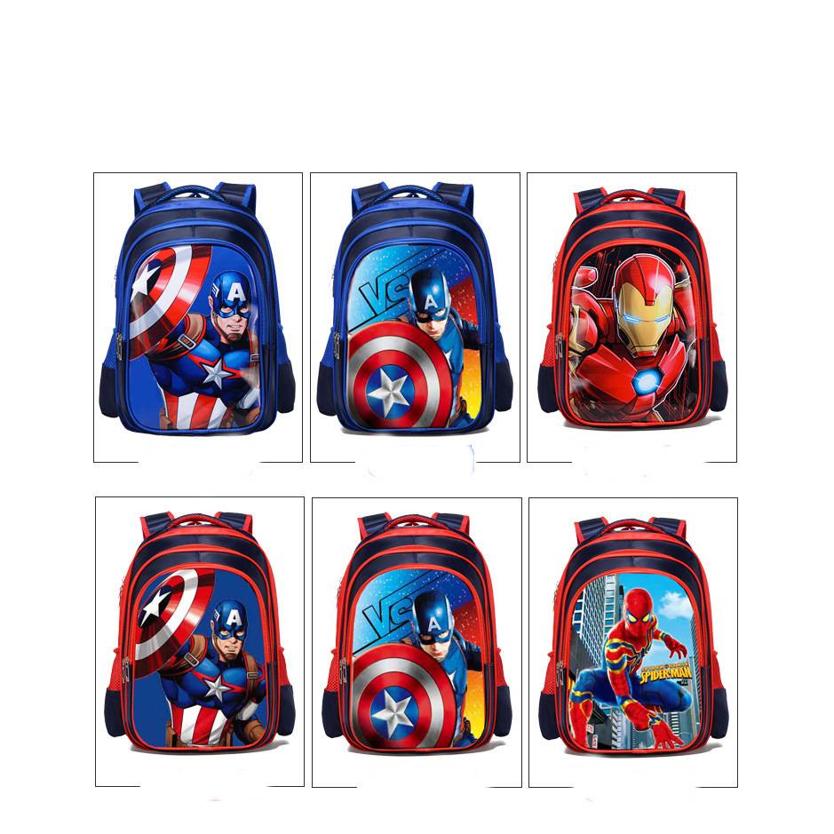 Avengers Marvel Iron Man Người Nhện Captain America Ba Lô Trẻ Em Học Sinh Dung Tích Lớn Chống Thấm Nước Cá Tính Multipu